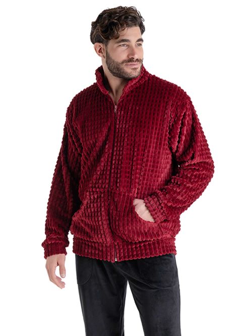 Ανδρική Ρόμπα RACHEL - Βελούδινο Fleece - Ανάγλυφο Σχέδιο