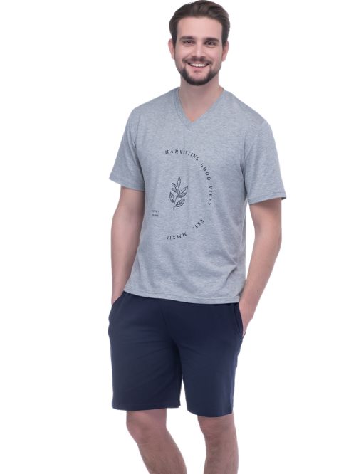 ανδρική πυτζάμα secret point 121-005 grey