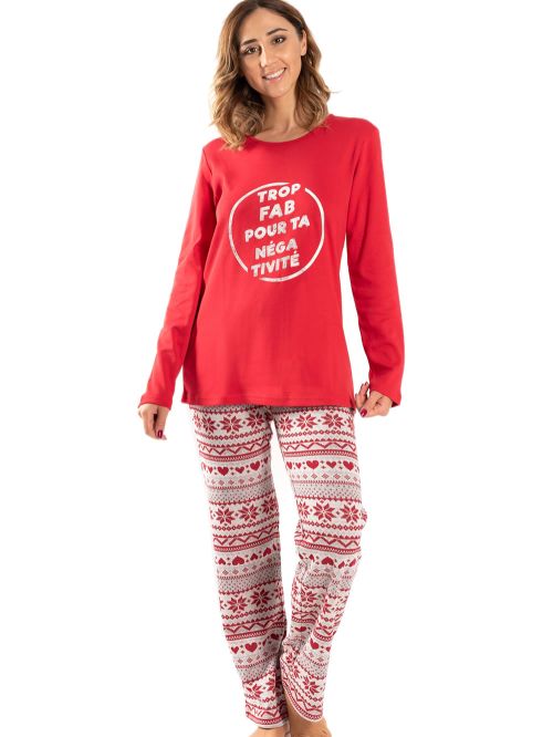 γυναικεία πυτζάμα secret point 219-121 μπροστά