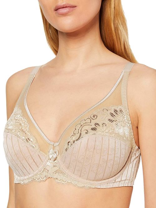 Σουτιέν SELENE Mariluz - Μεγάλο Στήθος - Μπανέλα - Διαφάνεια - Χειμώνας 2020/21-80D-Beige