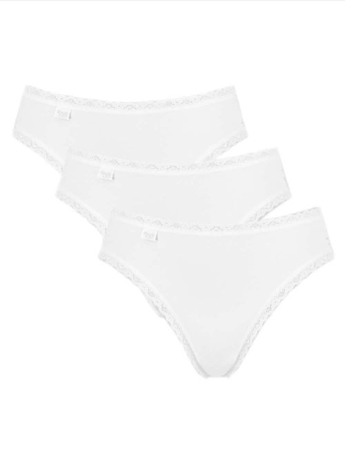 Sloggi 24/7 Cotton Lace Tai - Βαμβάκι & Απαλή Δαντέλα - Πακέτο με 3 - 10167199-0003
