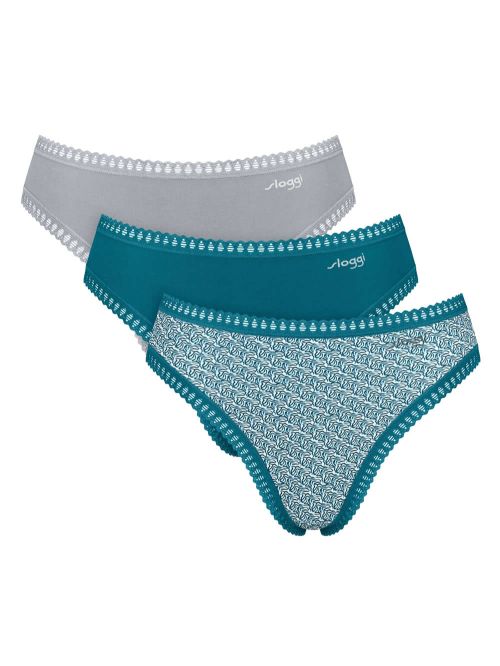 SLOGGI Go Crush High Leg Tai Φαρδύ Ψηλό - Οργανικό Eco Βαμβάκι - Πακέτο με 3