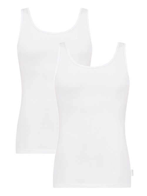 SLOGGI 24/7 SH02 Vest - Αντρική Φανέλα με Τιράντα - Ελαστικό Βαμβάκι - 2 Τεμάχια - Καλοκαίρι 2019-S-White