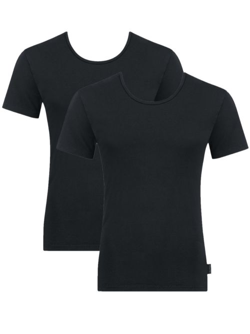 SLOGGI 24/7 SH03 Neck - Αντρική Κοντομάνικη Φανέλα - Ελαστικό Βαμβάκι - 2 Τεμάχια 