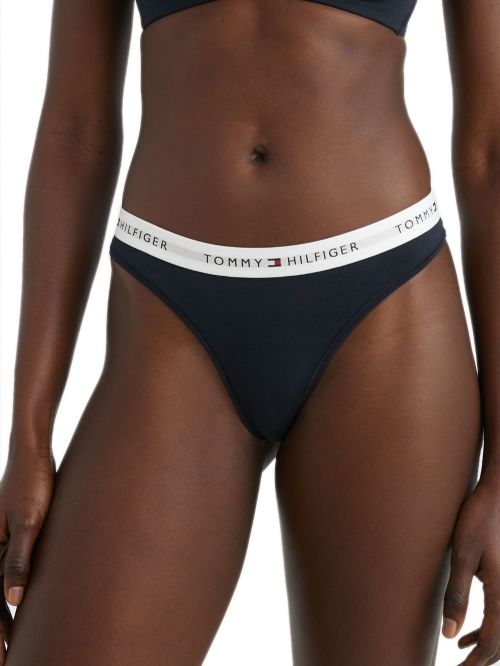 TOMMY HILFIGER Γυναικείο String Black - Οργανικό Βαμβάκι & Modal
