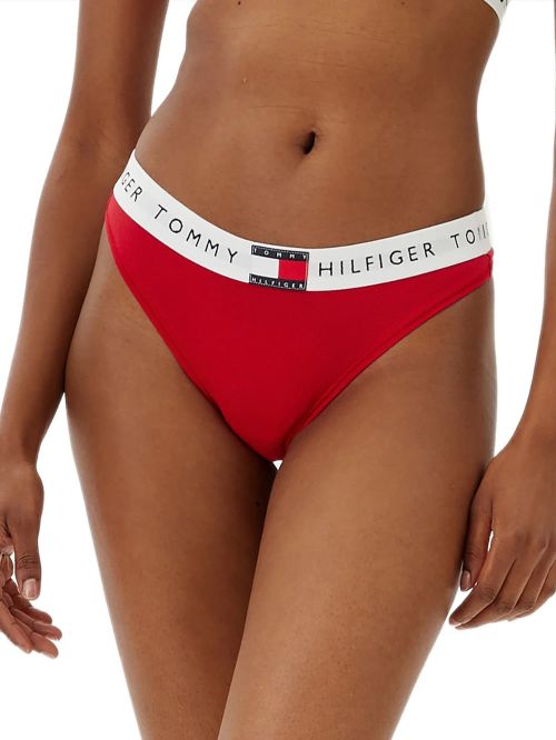 TOMMY HILFIGER Γυναικείο String Heritage Red - Ελαστικό Eco Βαμβάκι 