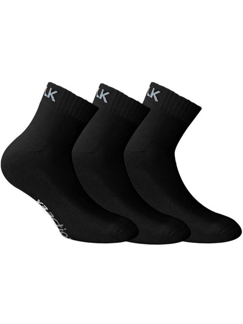 WALK Ανδρική Κάλτσα Ημίκοντη - Ελαστικό Βαμβάκι - 3 Τεμάχια