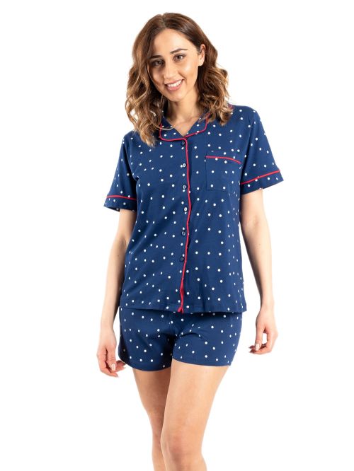 Πυτζάμα Γυναικεία VIENETTA - 100% Αγνό Βαμβάκι - Κουμπιά 