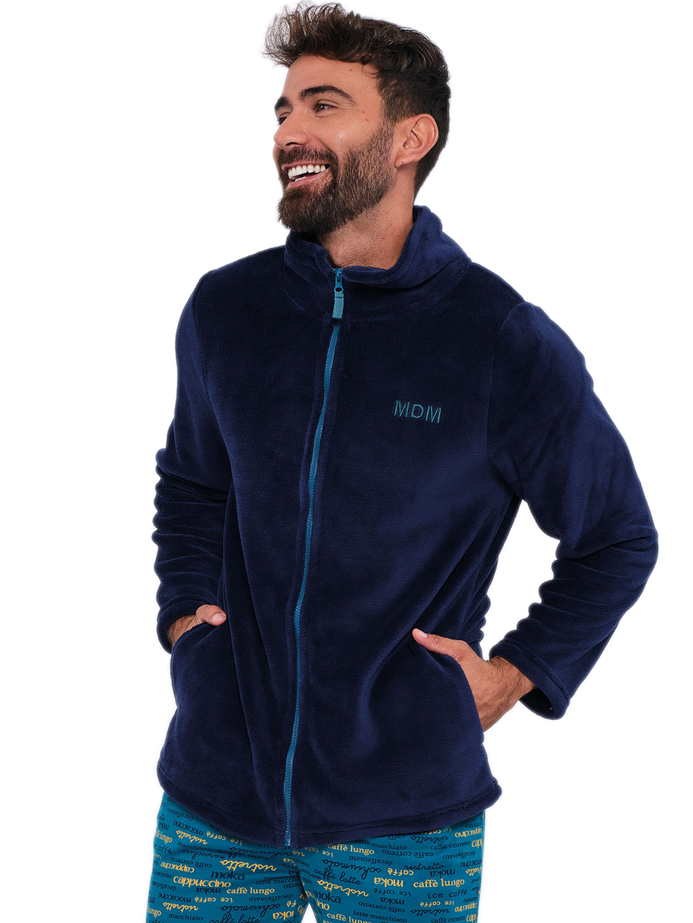 Ανδρική Ρόμπα Ζακέτα MUYDEMI - Extra Ζεστό & Απαλό Fleece