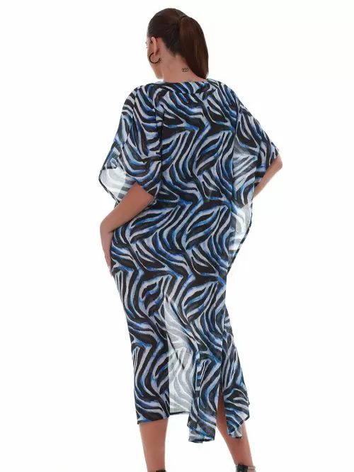 Beachwear BLUEPOINT Φόρεμα Καφτάνι Θαλάσσης Safari Chic - Αέρινο Ύφασμα