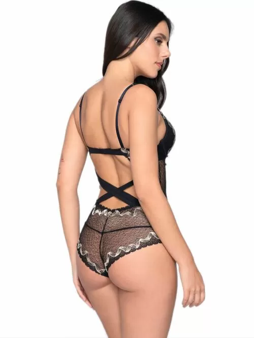 κορμάκι luna lucy super push up 85200 black μπροστά