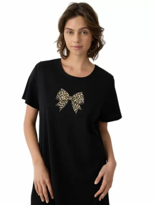 T-Shirt Dress MINERVA Life - 100% Βαμβακερό - Animal Φιόγκος