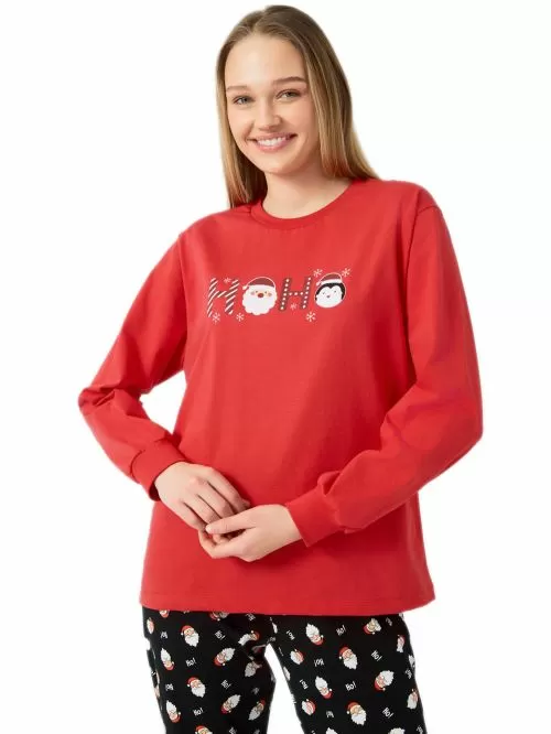 Πυτζάμα Unisex MINERVA X-Mas HoHo - 100% Βαμβάκι Interlock 
