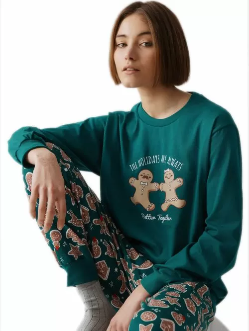Πυτζάμα Unisex MINERVA Xmas Biscuit - 100% Βαμβάκι Interlock 