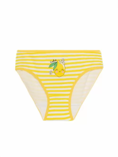 Εφηβικό Σλιπ MINERVA για Κορίτσι Lemons & Flower - 100% Αγνό Βαμβάκι - Πακέτο με 3