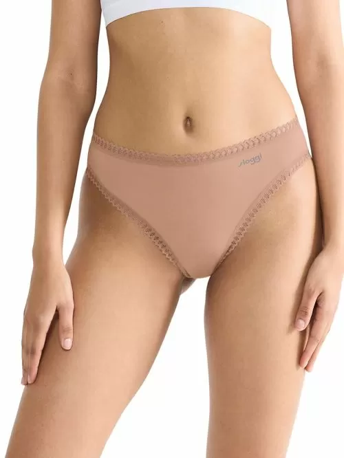 SLOGGI Go Crush High Leg Tai Φαρδύ Ψηλό - Οργανικό Eco Βαμβάκι - Πακέτο με 3