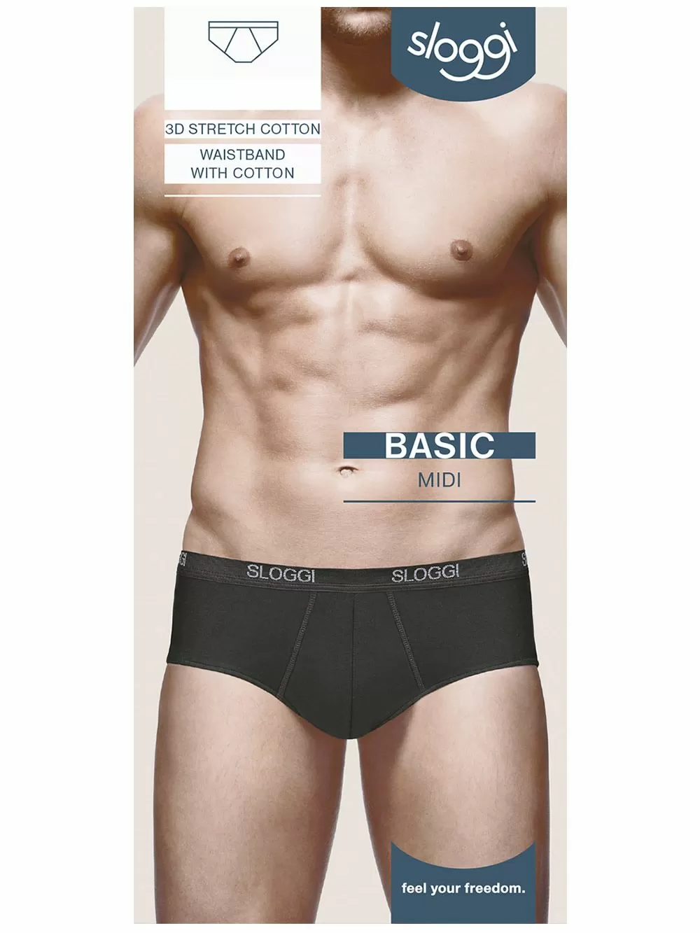 SLOGGI Men Basic Midi Ανδρικό Σλιπ - Ποιοτικό Βαμβάκι - Logo