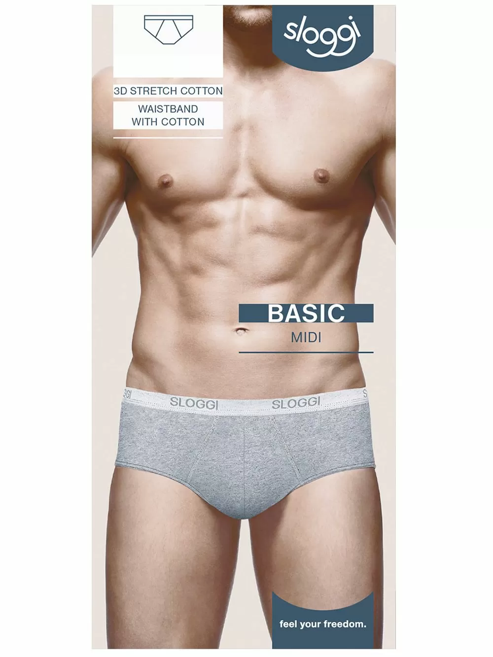 SLOGGI Men Basic Midi Ανδρικό Σλιπ - Ποιοτικό Βαμβάκι - Logo