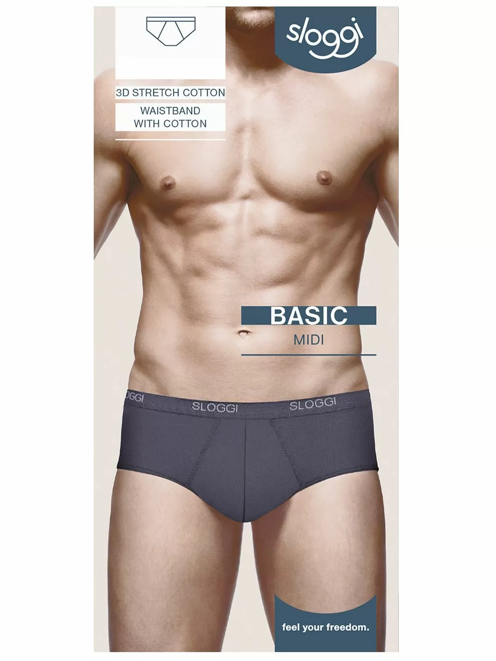 SLOGGI Men Basic Midi Ανδρικό Σλιπ - Ποιοτικό Βαμβάκι - Logo