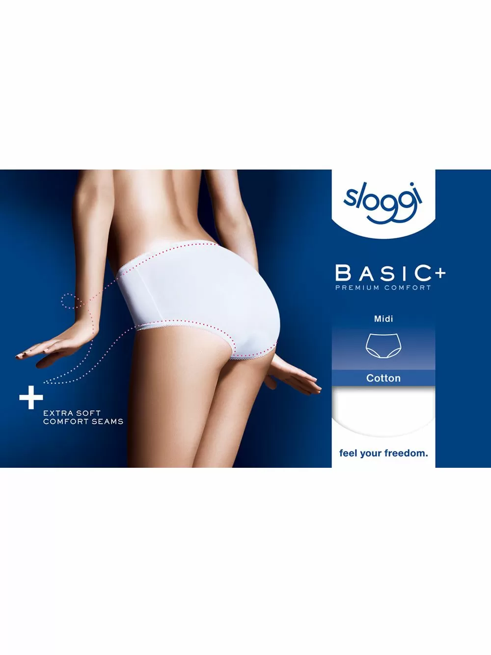 SLOGGI Σλιπ Basic Midi - Φαρδύ Ψηλό 3/4 - Ανθεκτικό Βαμβάκι