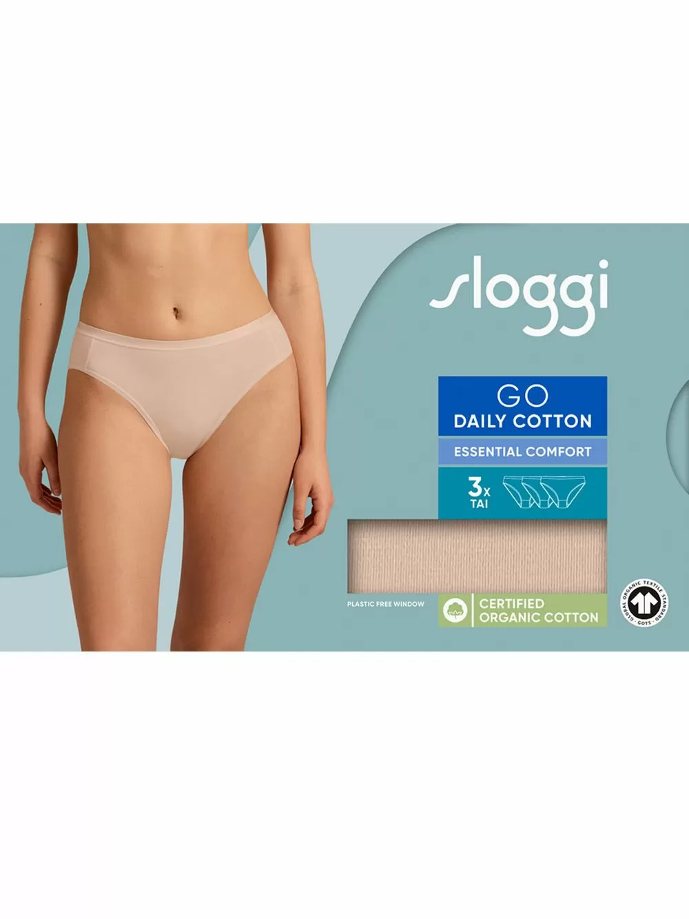 SLOGGI Go Daily Cotton Tai - Οργανικό Eco Βαμβάκι - Πακέτο με 3
