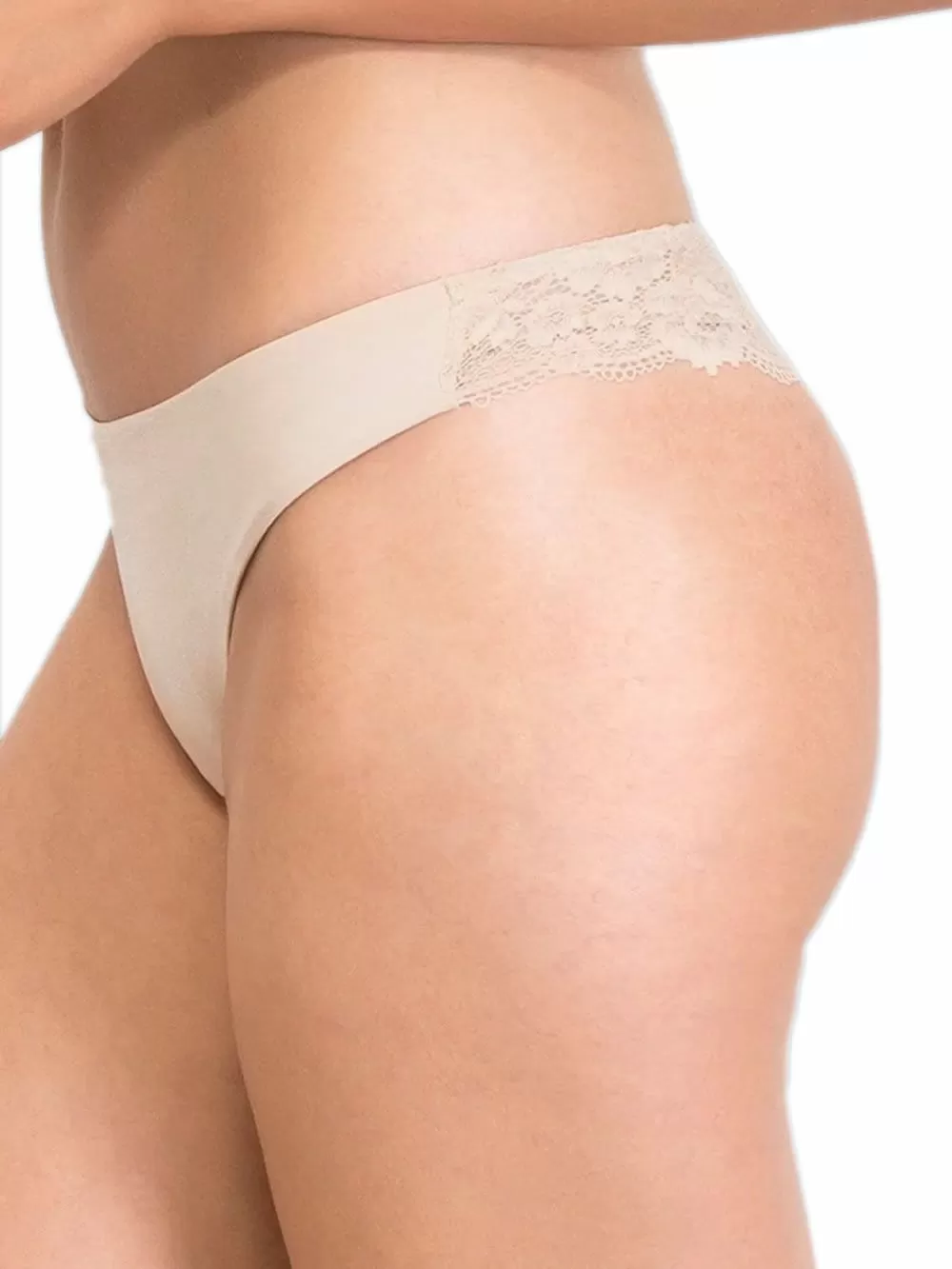 SIELEI Brazilian Slip Αόρατο - Σατινέ Ύφασμα & Δαντέλα - Χωρίς Ραφές