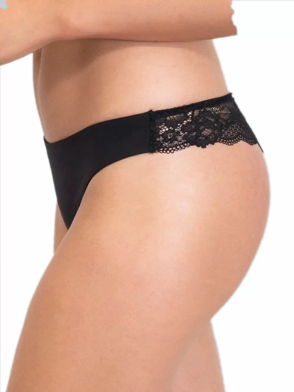 SIELEI Brazilian Slip Αόρατο - Σατινέ Ύφασμα & Δαντέλα - Χωρίς Ράφες