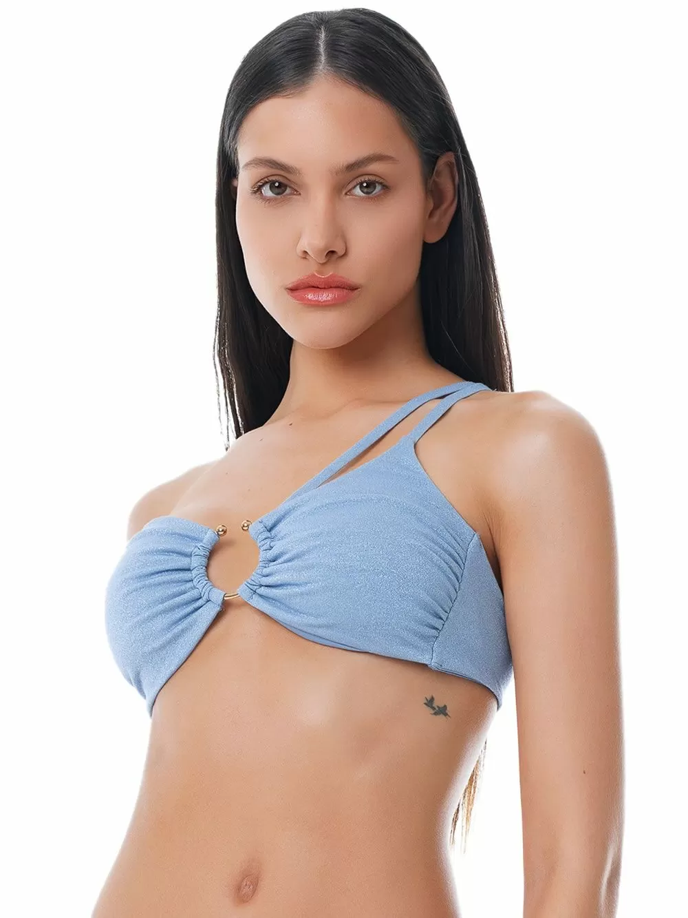 Μαγιό BLUEPOINT Candy Girl Top Ένας Ώμος - Ενίσχυση - Λαμπερό Lurex & Κρίκος