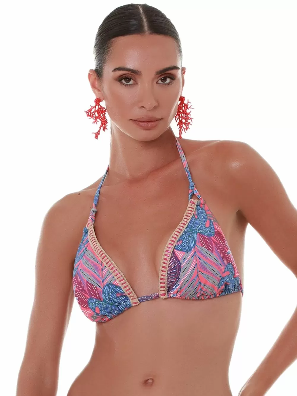 Μαγιό BLUEPOINT Tropical Punch Τρίγωνο Μπικίνι - Ενίσχυση - Lurex Λωρίδα