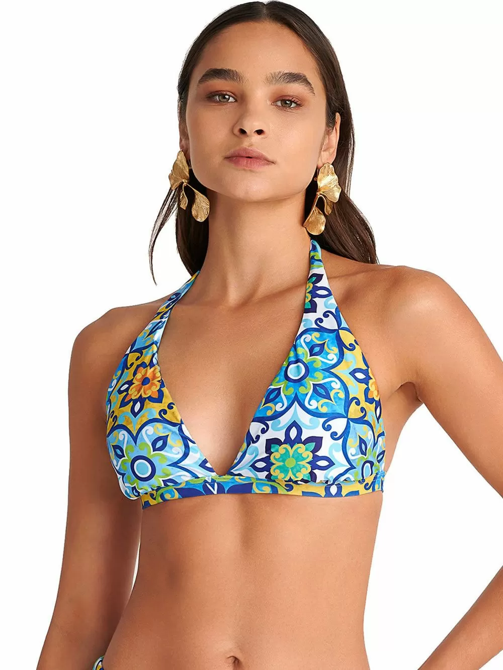 Μαγιό BLU4U Blue Tiles Μπικίνι Τρίγωνο Μεγάλο Στήθος - Αφαιρούμενη Ενίσχυση