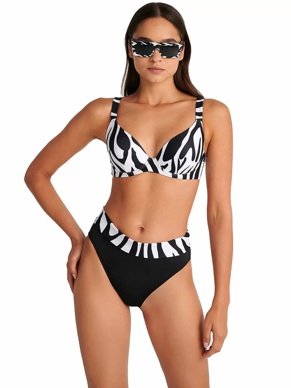 Μαγιό BLU4U Zebra Σλιπ Ψηλό Φαρδύ - Κρύβει Ατέλειες