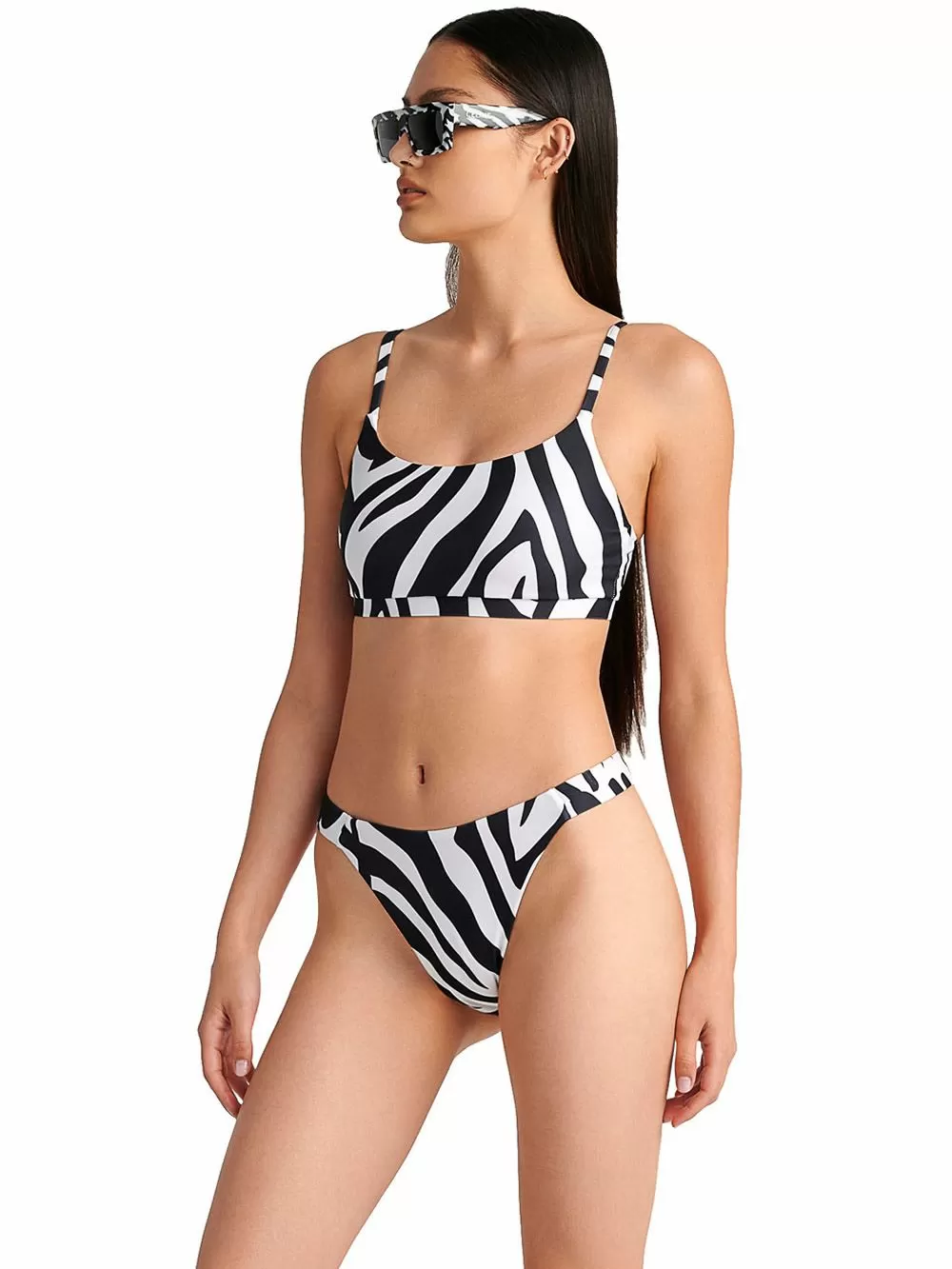 Μαγιό BLU4U Zebra Crop Top - Αόρατη Ενίσχυση - Χωρίς Μπανέλα