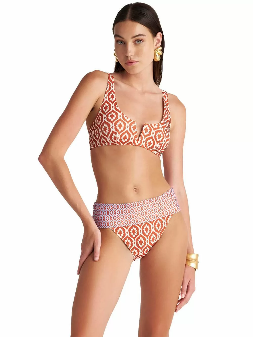 Μαγιό BLU4U Bronze Aztec Μπουστάκι Bralette - Σχήμα V - Αόρατη Ενίσχυση