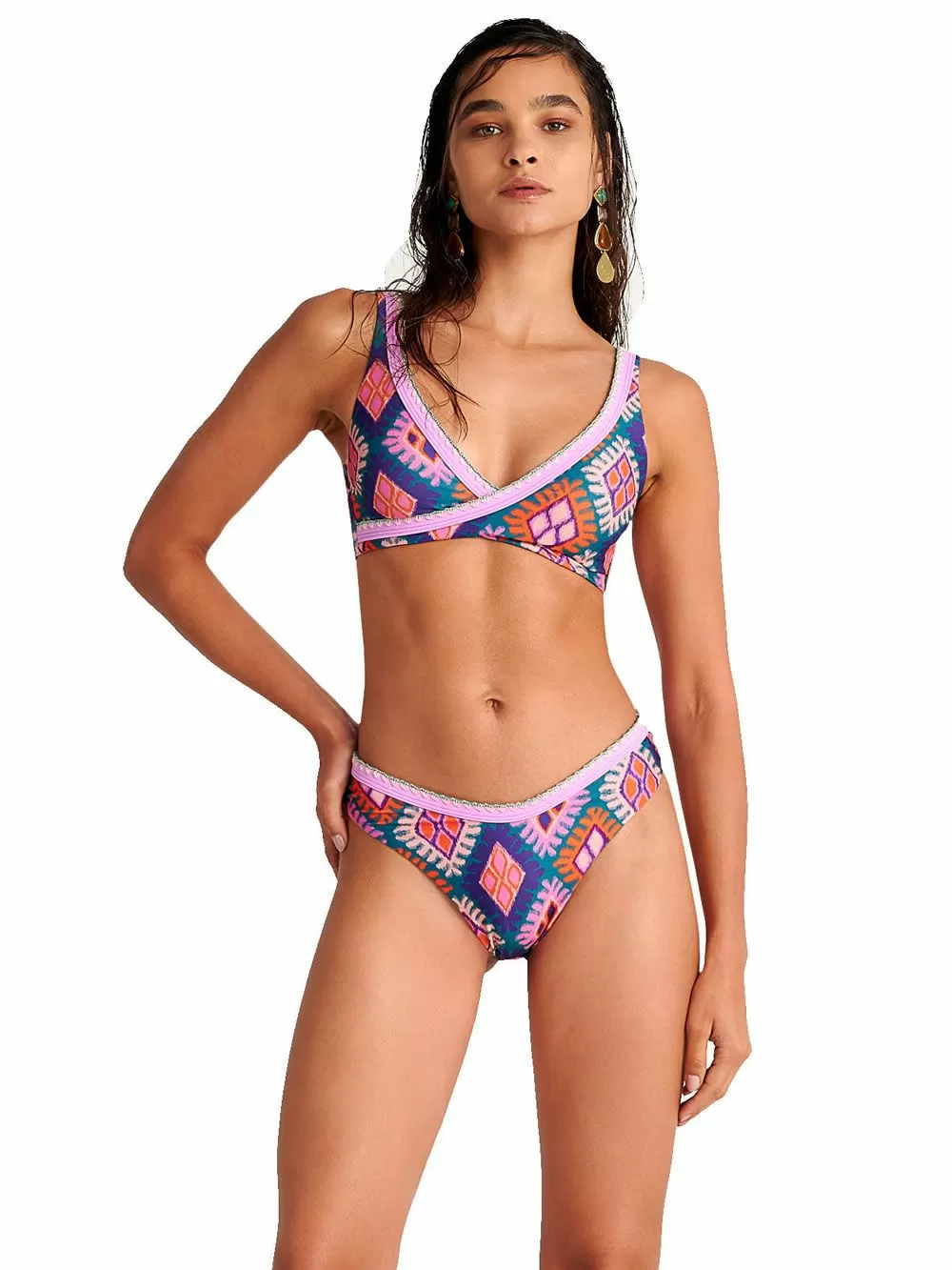 Μαγιό BLU4U Diamond Frame Brazilian Σλιπ - Σχέδιο Κέντημα