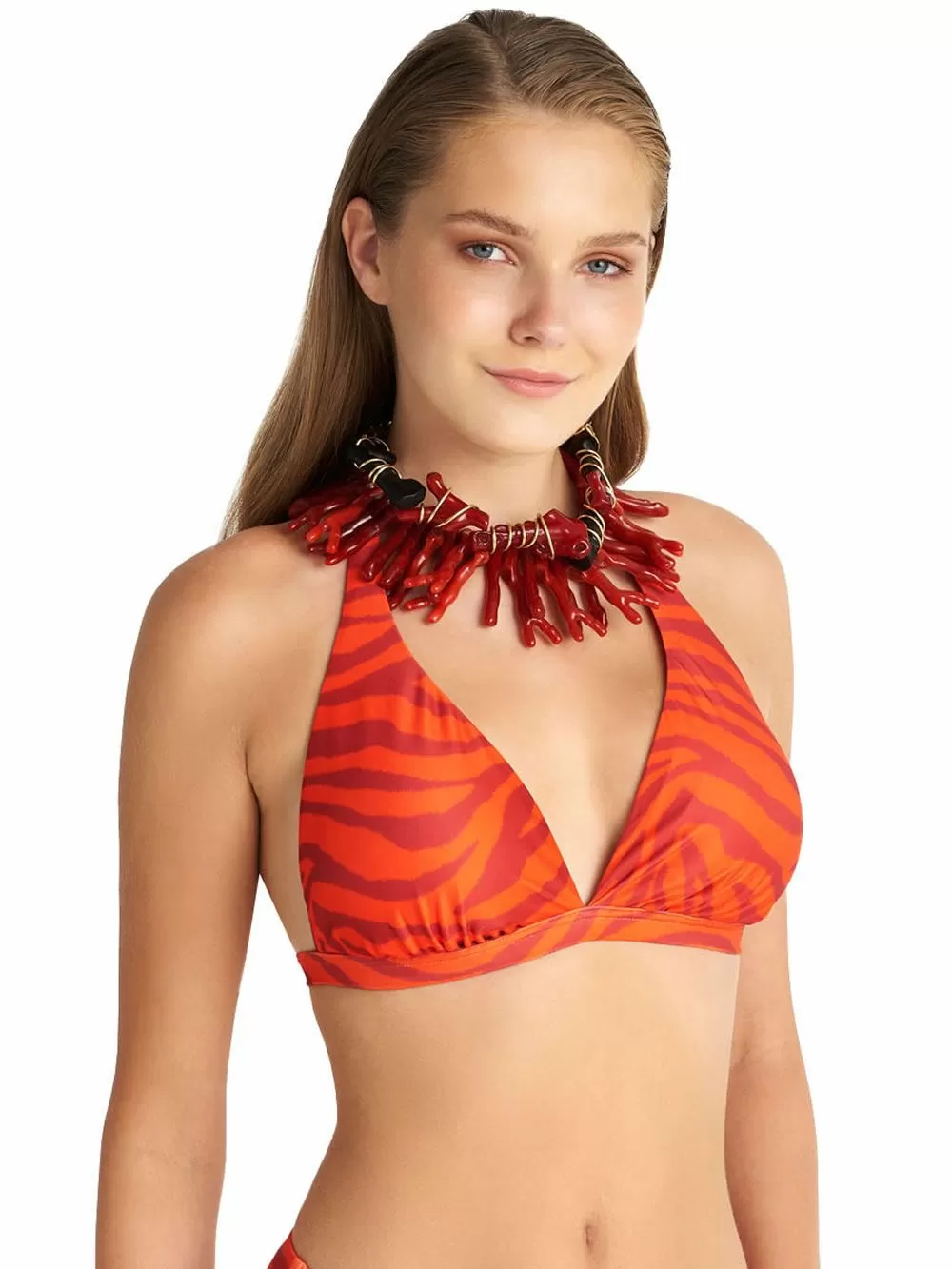 Μαγιό BLU4U Red Zebra Μπικίνι Τρίγωνο Μεγάλο Στήθος - Αφαιρούμενη Ενίσχυση