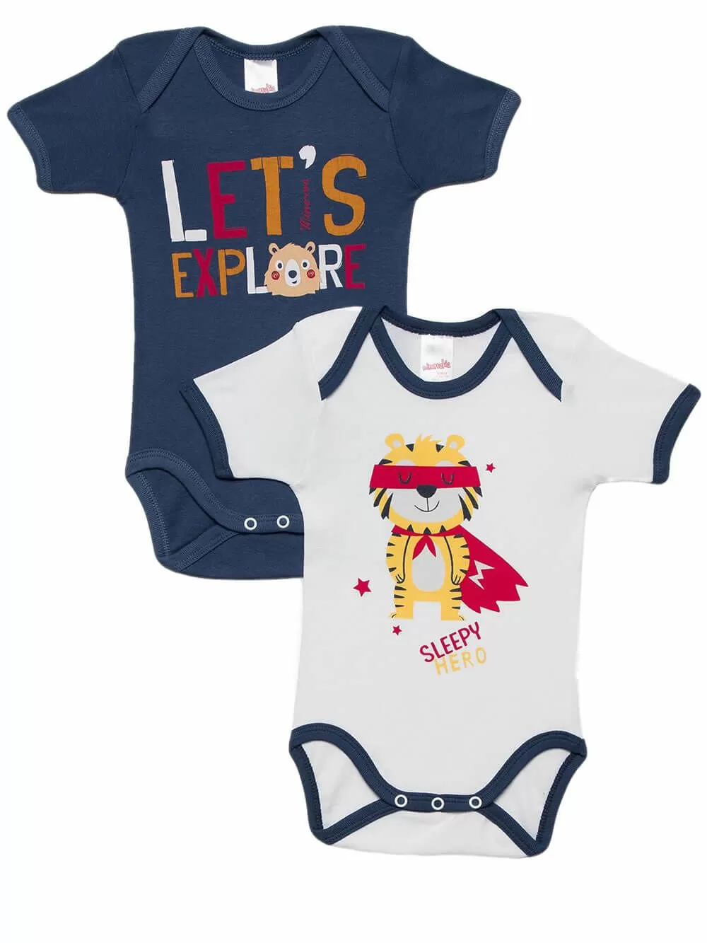 Βρεφικά Κορμάκια Minerva για αγόρι SLEEPY HERO - 100% Αγνό Βαμβάκι - 2 Pack 