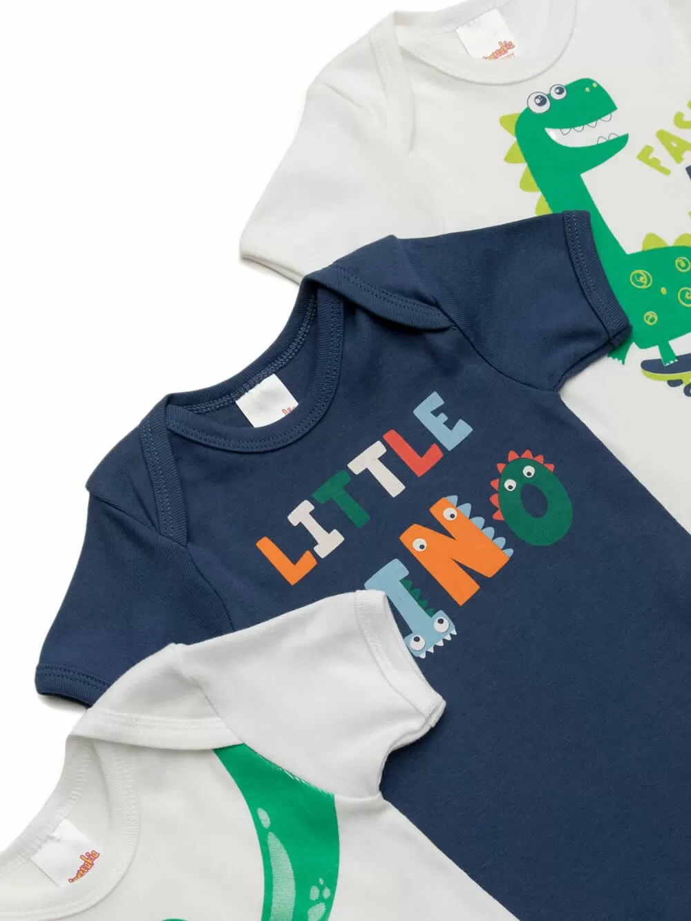 Βρεφικά Κορμάκια MINERVA για αγόρι Hey Dino - 100% Αγνό Βαμβάκι - 3 Pack 
