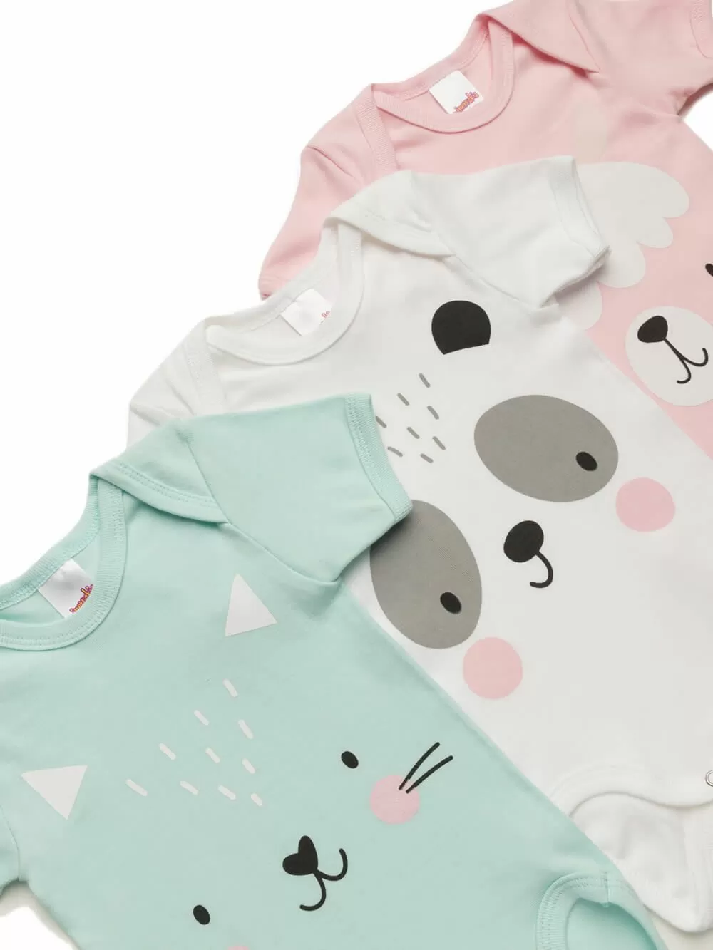 Βρεφικά Κορμάκια MINERVA για κορίτσι Faces - 100% Αγνό Βαμβάκι - 3 Pack 