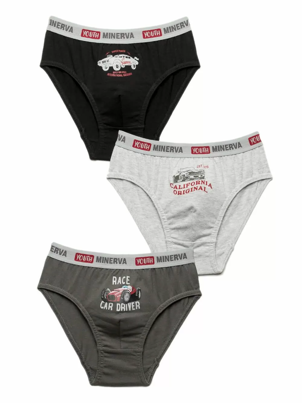Παιδικό-Εφηβικό Σλιπ MINERVA YOUTH - 100% Αγνό Βαμβάκι - 3 Pack