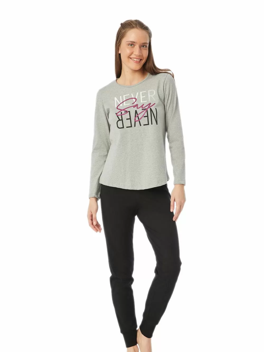 Γυναικεία Πυτζάμα MINERVA Much Love - 100% Βαμβάκι Interlock