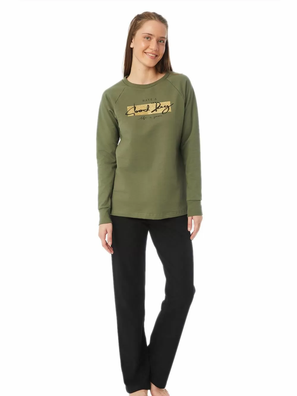 Γυναικεία Πυτζάμα MINERVA AMOR Φούτερ - 100% Βαμβάκι Interlock