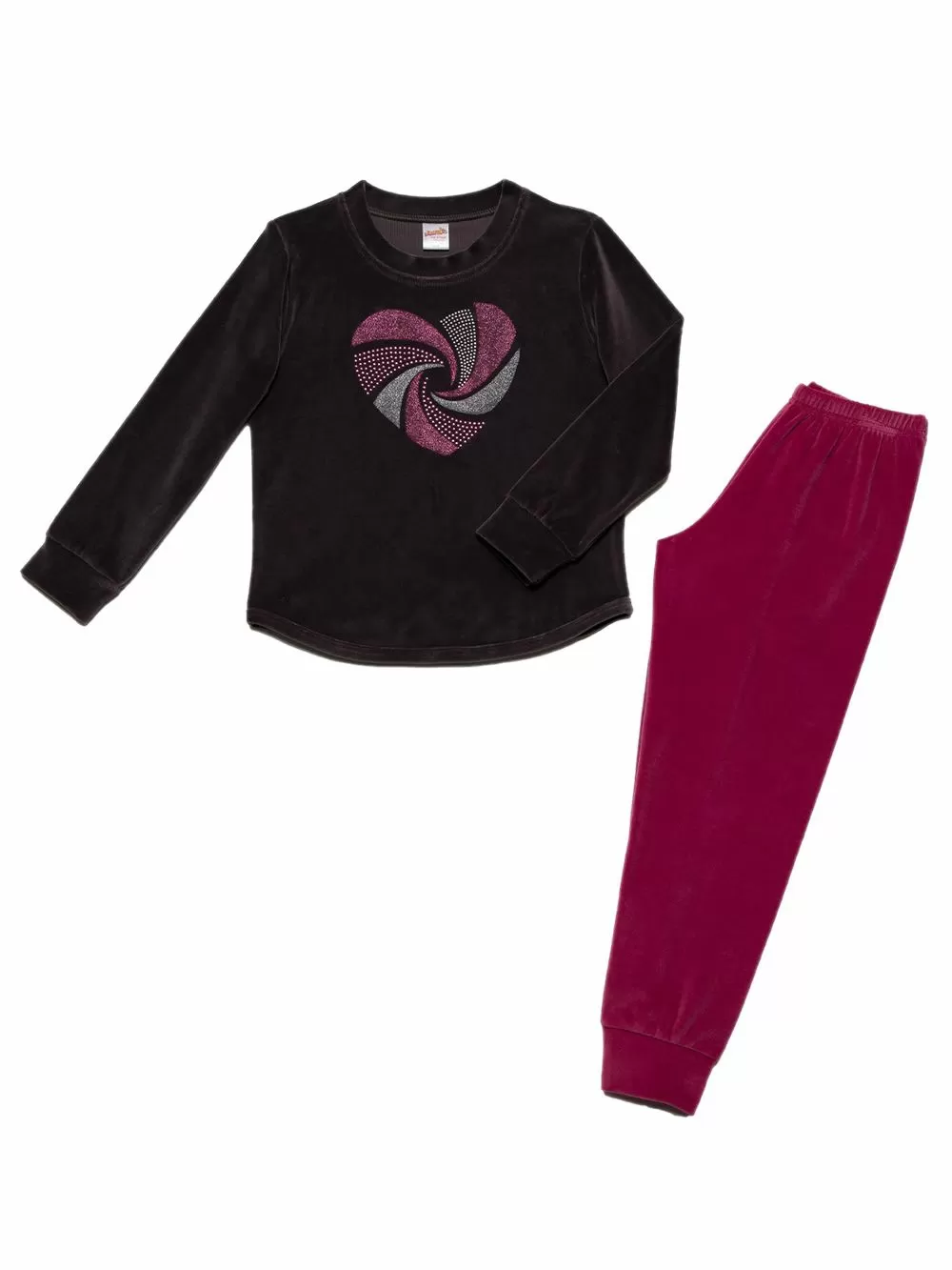 MINERVA Παιδική Πυτζάμα LOVE VELVET - Απαλό Βελούδο 
