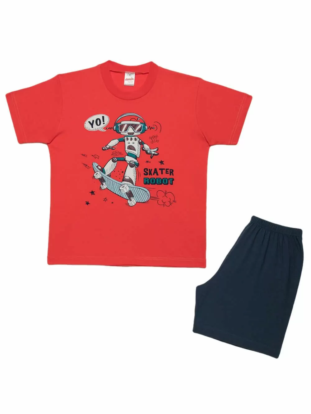 Παιδική Πυτζάμα MINERVA Robot Skater - 100% Αγνό Βαμβάκι 