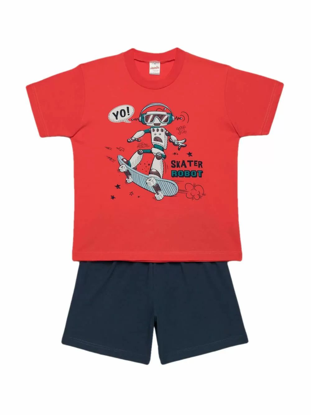 Παιδική Πυτζάμα MINERVA Robot Skater - 100% Αγνό Βαμβάκι 