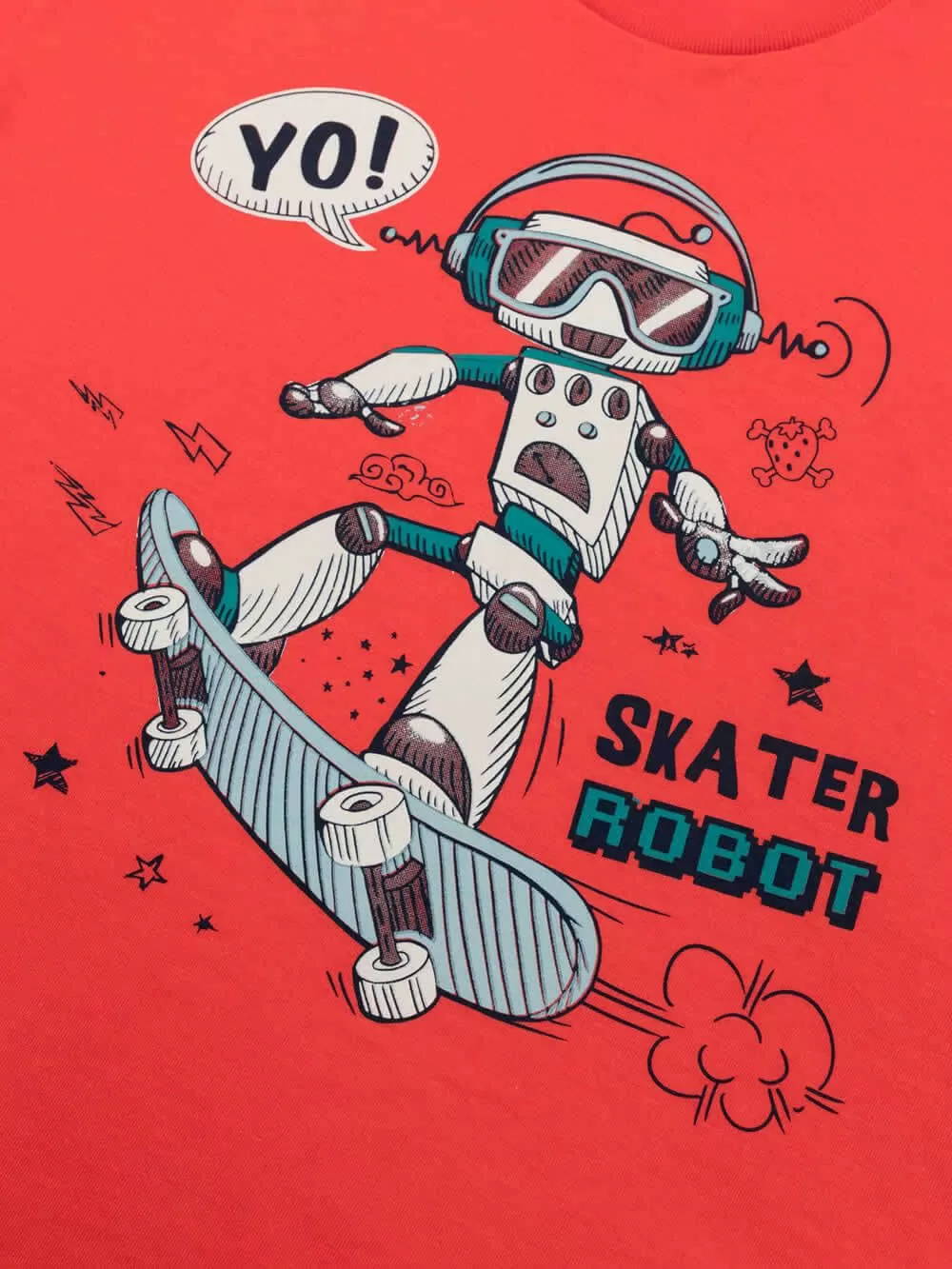 Παιδική Πυτζάμα MINERVA Robot Skater - 100% Αγνό Βαμβάκι 