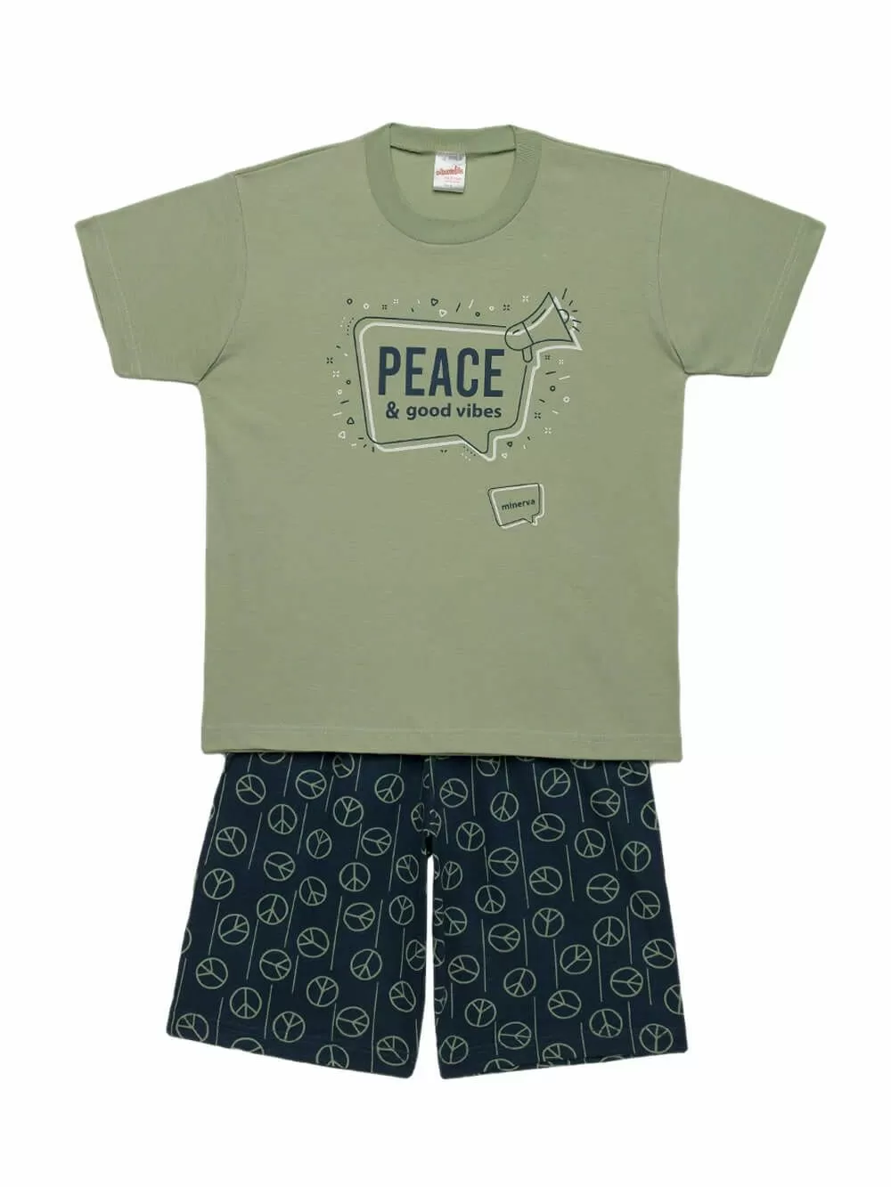 Εφηβική Πυτζάμα MINERVA Peace- 100% Αγνό Βαμβάκι 