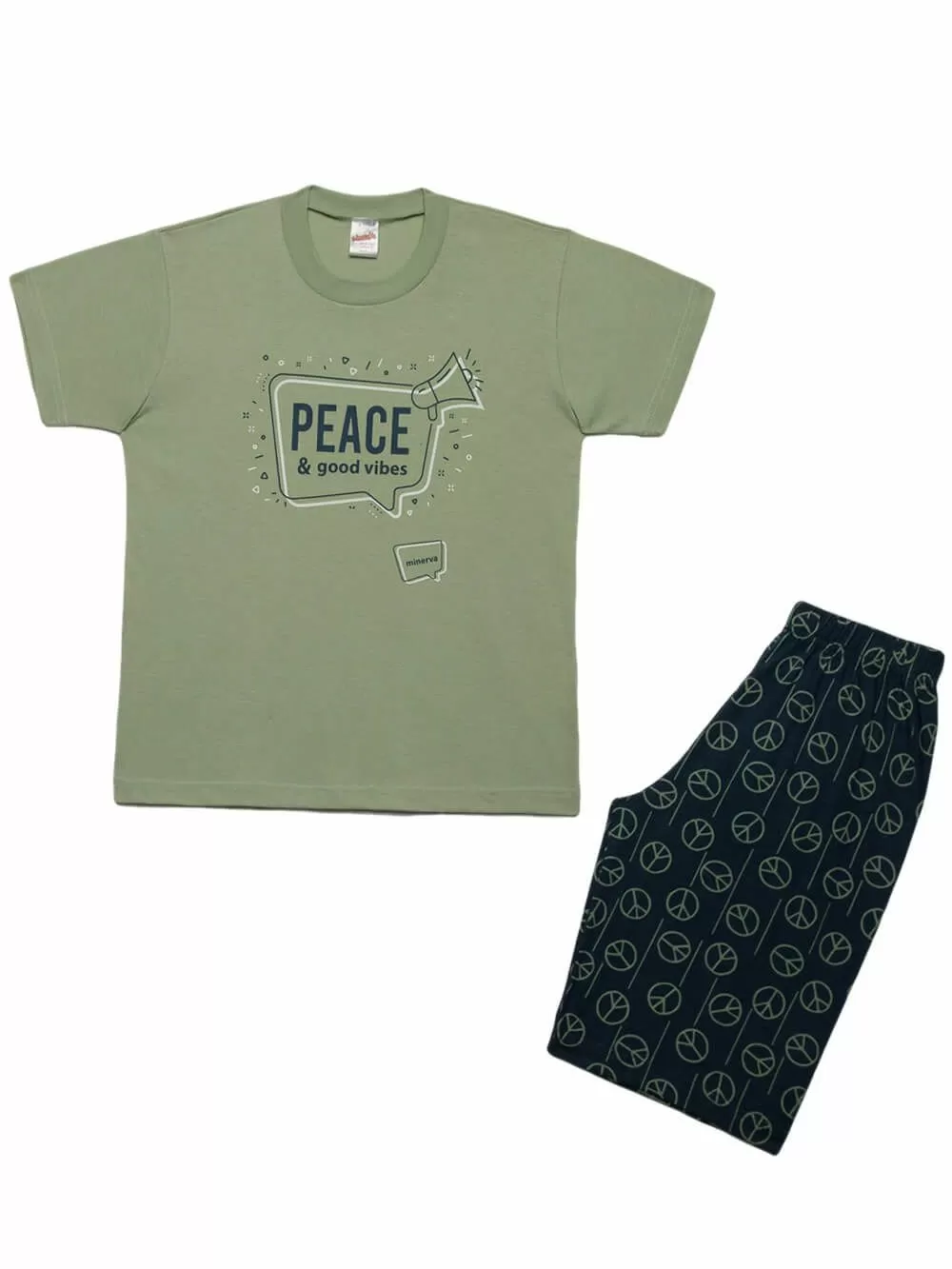 Παιδική Πυτζάμα MINERVA Peace - 100% Αγνό Βαμβάκι 