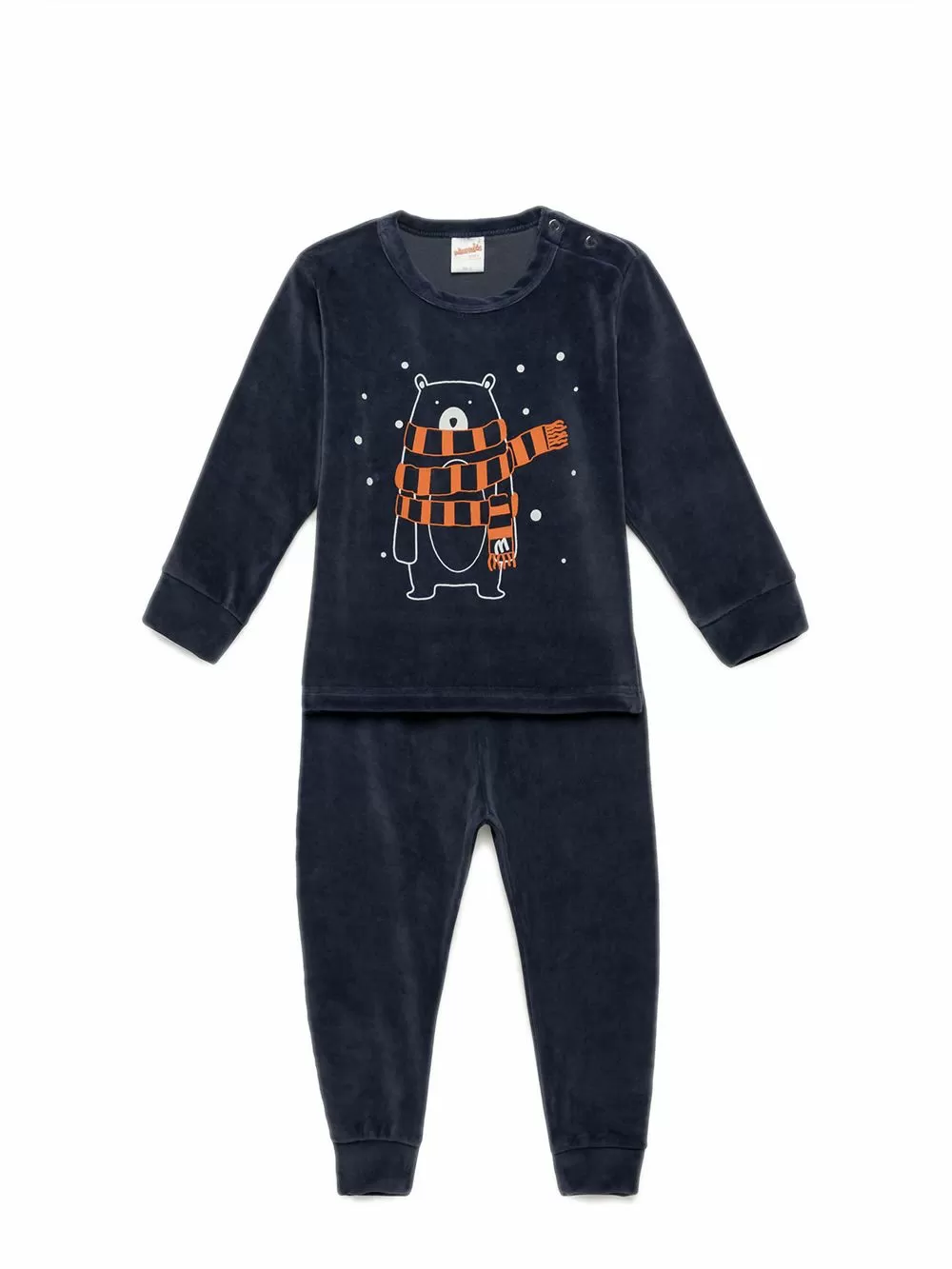 Βρεφική Πυτζάμα MINERVA Velvet Freeze Bear - Ζεστό & Απαλό Βελούδο 