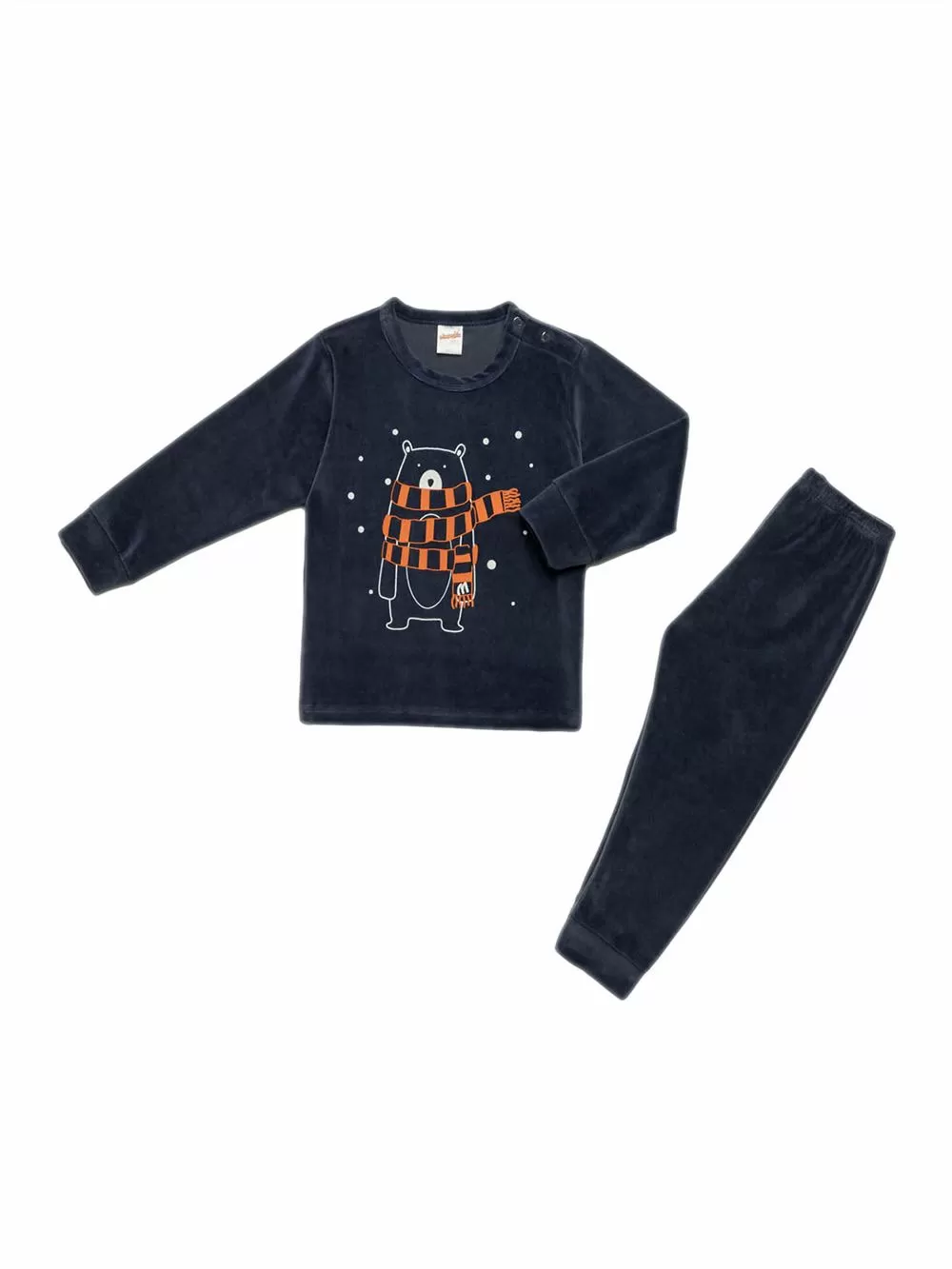 Βρεφική Πυτζάμα MINERVA Velvet Freeze Bear - Ζεστό & Απαλό Βελούδο 