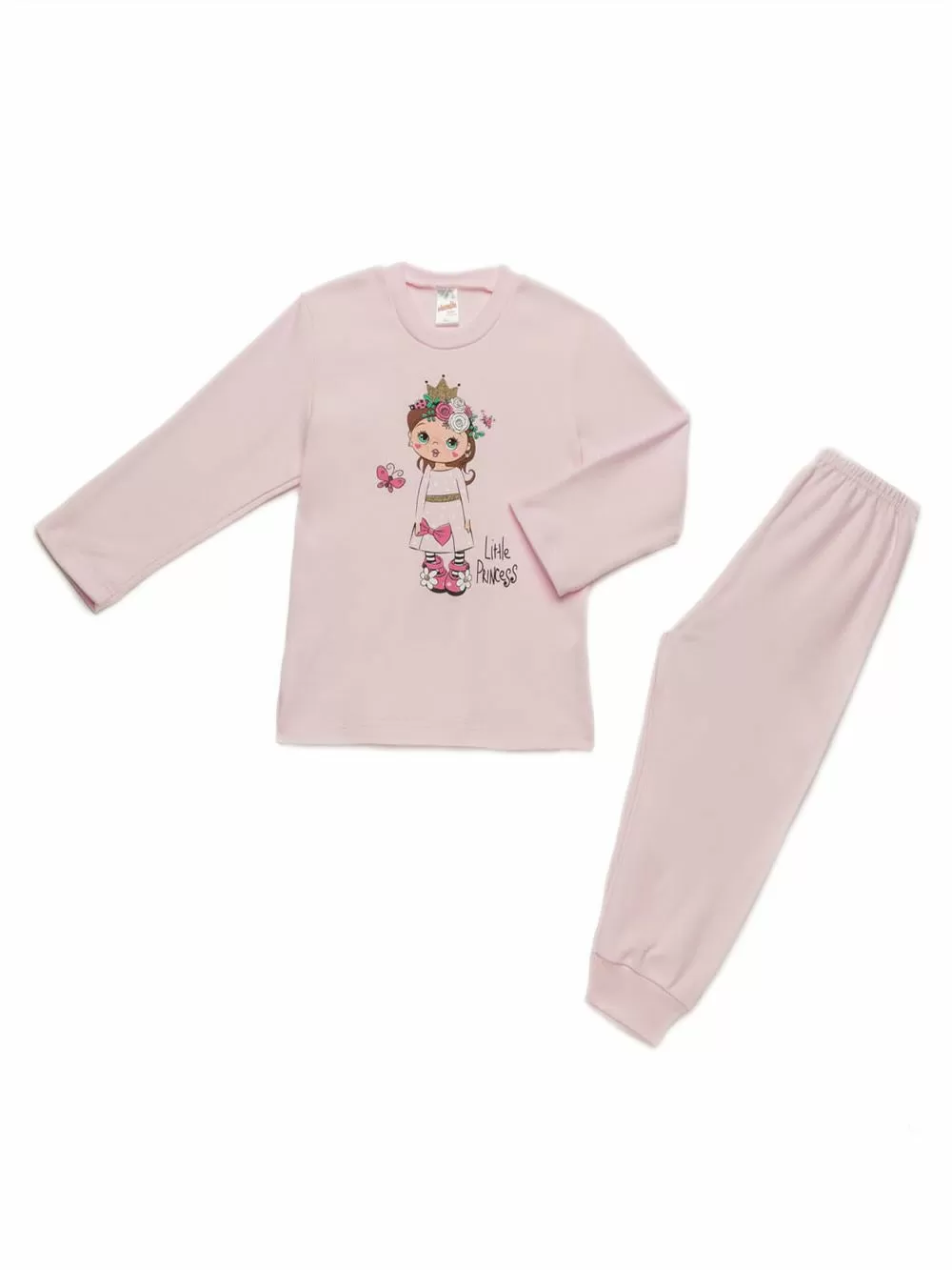 Βρεφική Πυτζάμα MINERVA Flowers Princess - 100% Αγνό Βαμβάκι